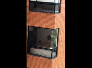 Hidden cam hookup  filmed thru dormitory